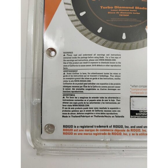 RIDGID 7 in. Turbo Diamond Blade HD-TB70CP. Circular Saw Dry/Wet Cutting New - Picture 9 of 11